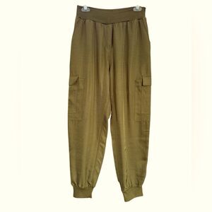 Anthropologie Bishop and Young Satin Cargo Joggers, Medium